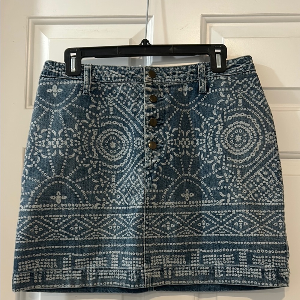 Free People Blue and White Mini Skirt